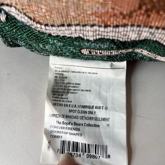 BOYDS BEARS & FRIENDS Forever Friends Tapestry Pillow DoorStop Shape Vintage USA - Picture 10 of 11